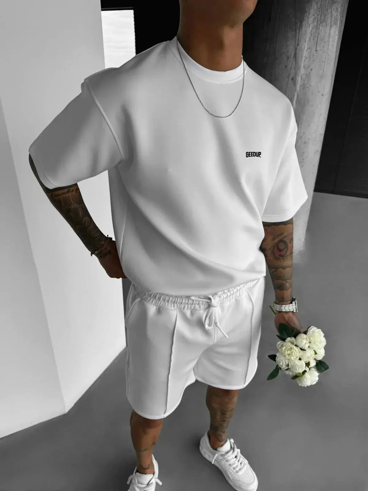 Men 2025 summer fashion sports design sense simple casual solid color quick drying short-sleeved T-shirt trend clothes - Suncollections