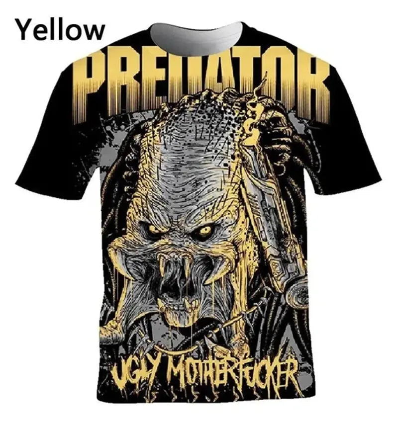 Predator Graphic T Shirt For Men Fashion Streetwear Hip Hop 3d Printed Horror Movie Alien T-shirt Summer Casual Womens Clothing - Suncollections