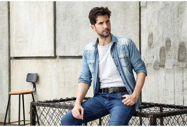 Belt men's genuine leather, genuine cowhide - Suncollections