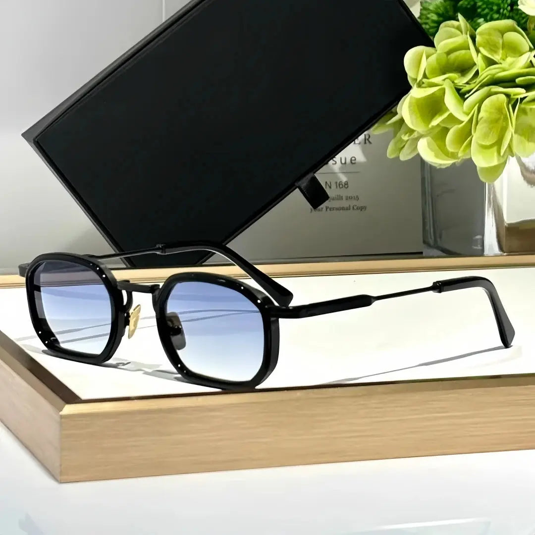 Heavy Metal Fashion Trend Luxury Vintage Sunglasses JEAN Alloy+Acetate UV400 HD CR39 Lens Retro Square Design Unisex Top Quality - Suncollections