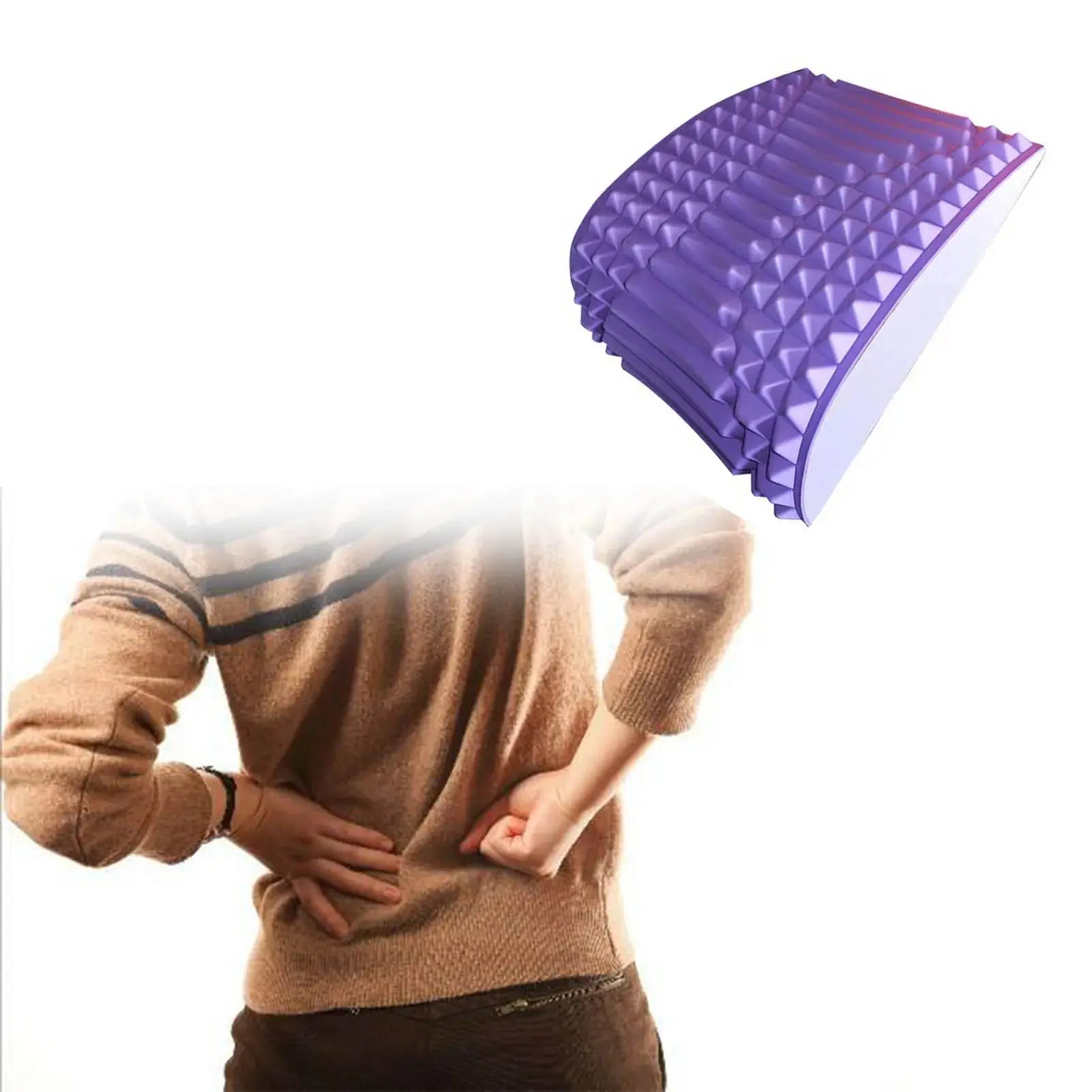 Back Stretcher Back Cracker Back Cracking Device Spine Deck Back Board Lumbar Stretcher for Lower Back Pain Relief Suncollections