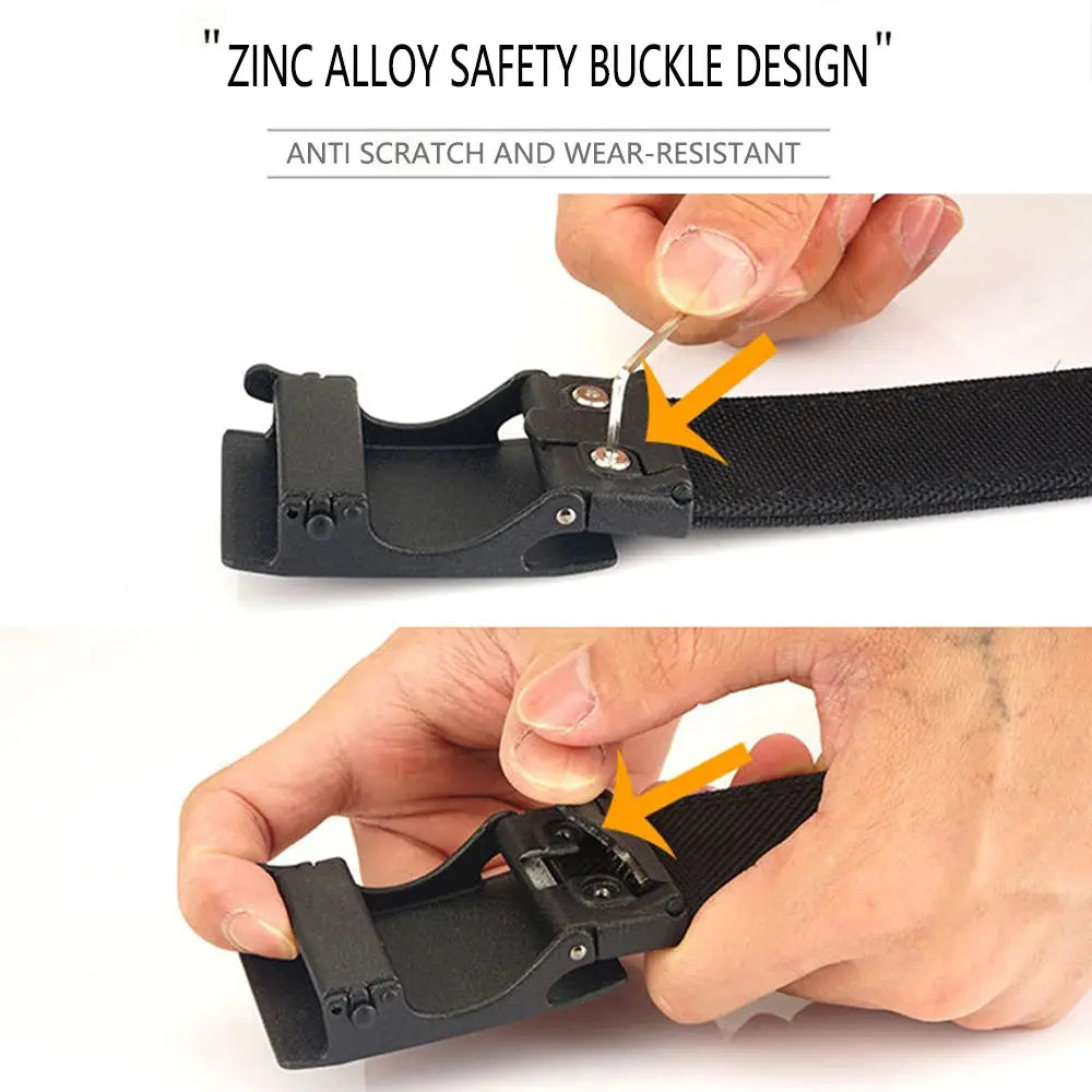 TUSHI Mens Belt Automatic Metal Buckle IPSC Gun Belt Tactical Canvas Webbing Military Belt Outdoor Work Business Belt Nylon Belt - Suncollections