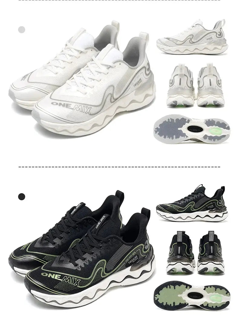 ONEMIX New Running Shoes for Men Road Marathon Outdoor Training Shoes Elastic Training Shoes Cushioning Casual Tennis Sneakers Suncollections