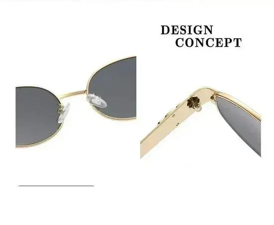 2024 Steampunk Sunglasses Retro Women's Oval Sunglasses Fashion Women's Classic Retro Small Metal Brand Glasses UV400 - Suncollections