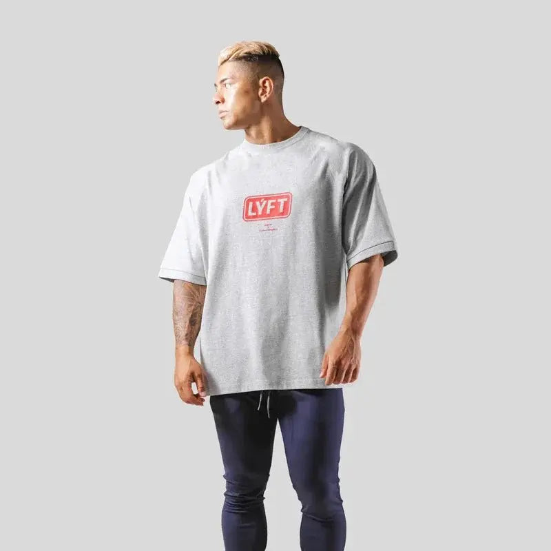 LYFT Men T-Shirt Summer Oversize T Shirts Fashion Cotton Letter Print Shirt Sports Training Pattern Casual Streetwear Male Tees Suncollections