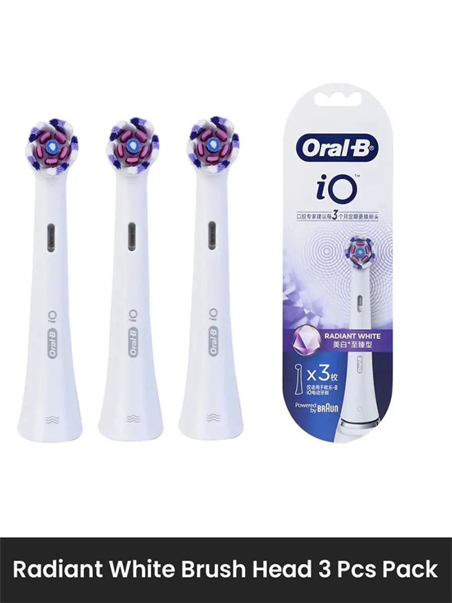 Original Oral-B Toothbrush Head Replacement for iO Series Electric Tooth Brush Soft Bristles Adults Oral Clean Care 3Pcs/Pack - Suncollections