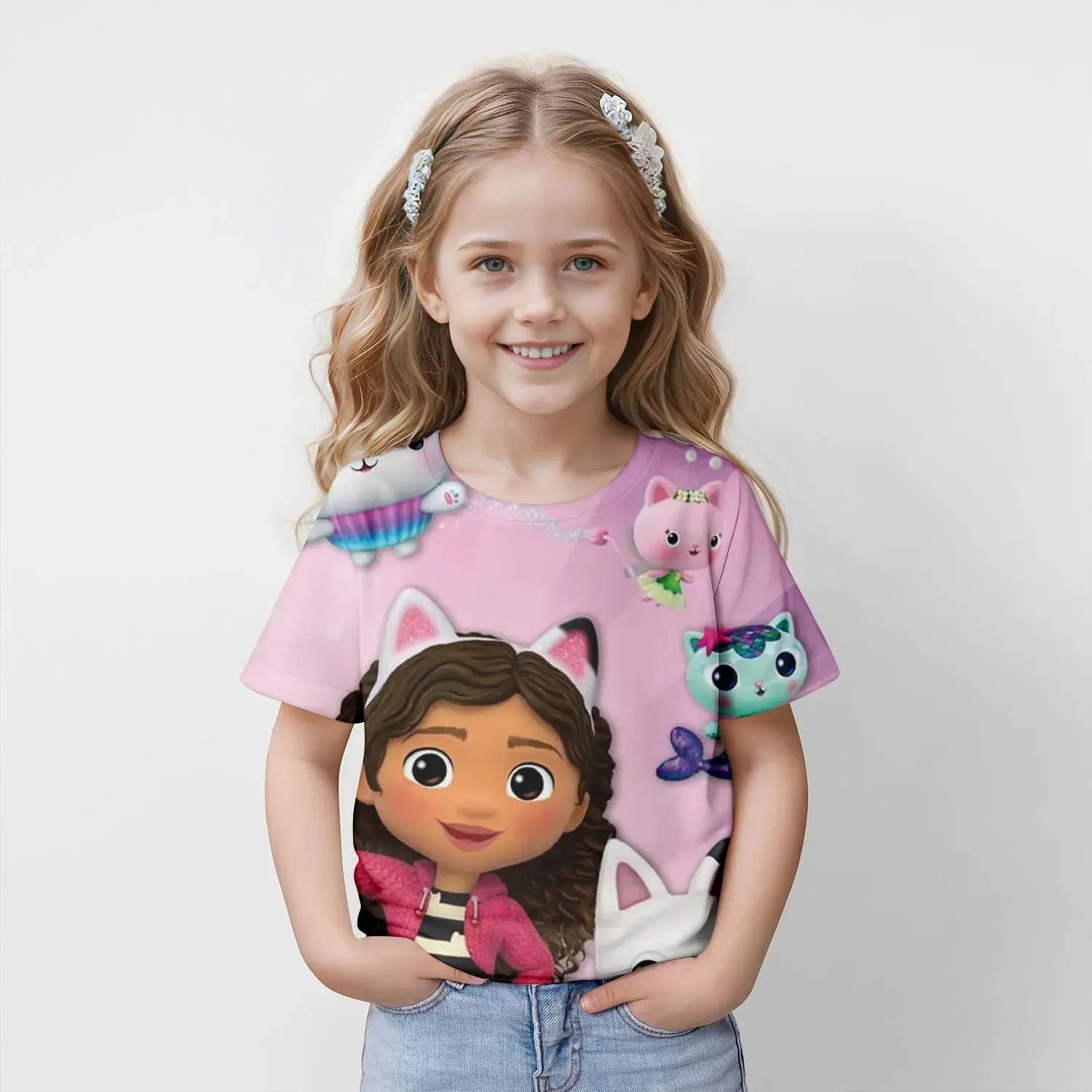 New Kids Cartoon  Gabbys Dollhouse Tops Tees 3D Print  T-shirt Children Casual Short Sleeve Clothing  Girls Sports Streetwear - Suncollections