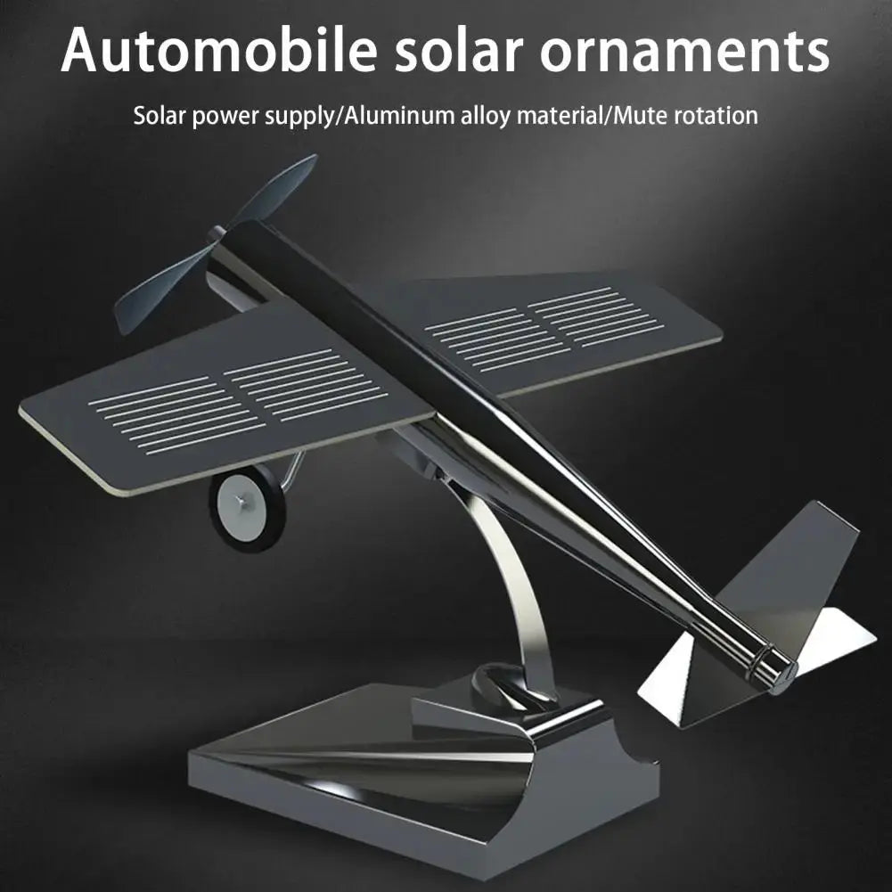 Aircraft Model with Propeller Solar Powered Sunlight Resistant Miniature Plane Model Car Ornament for Vehicle - Suncollections