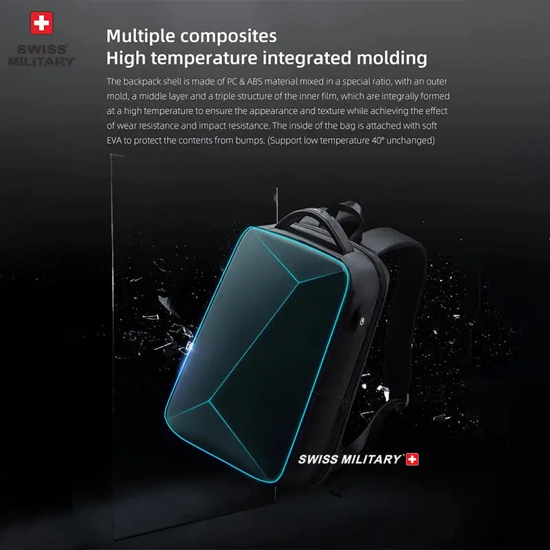 Swiss Military Brand Laptop Backpack Anti-theft Waterproof Casual Backpack USB Charging Men Business Travel Bag Backpack Mochila - Suncollections
