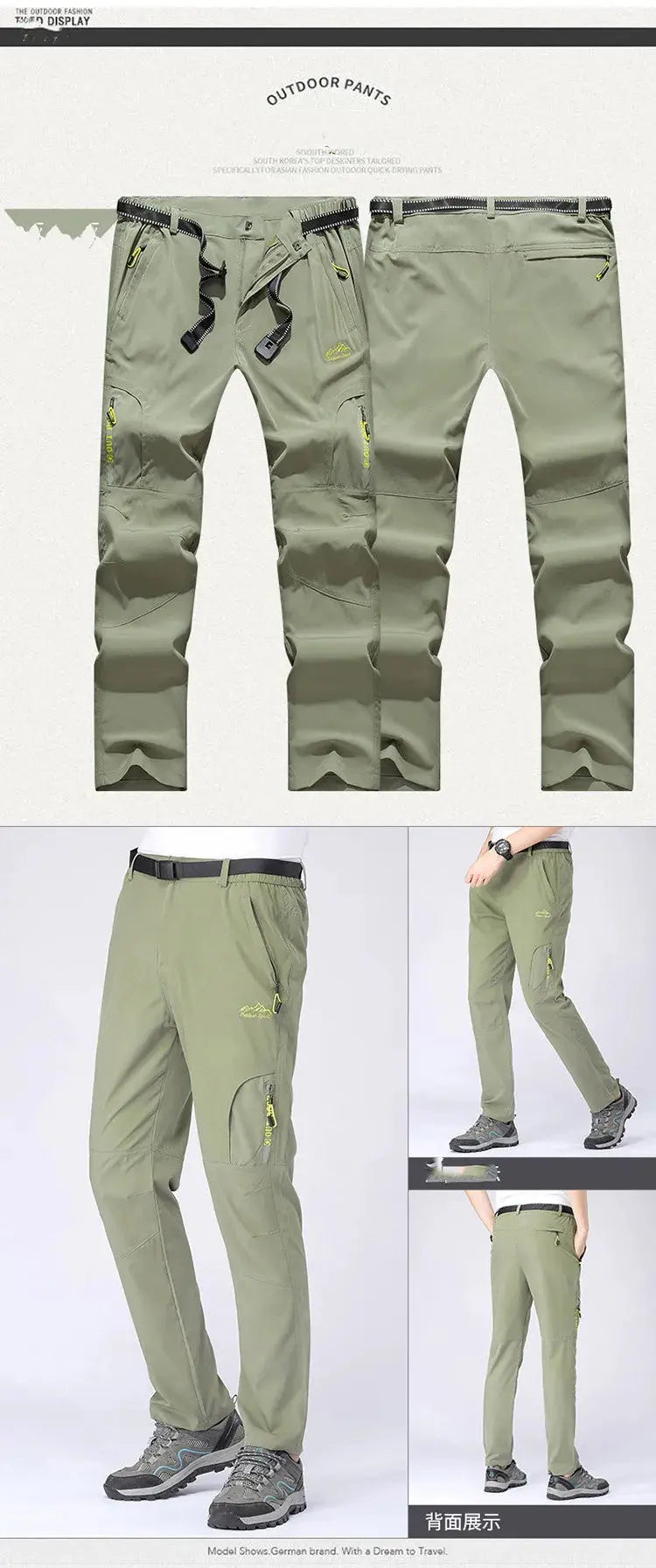 Men Spring Stretch Waterproof Casual Pants Summer Breathable Quick Dry Outdoor Male Hiking Camping Tactical Cargo Long Trousers Suncollections