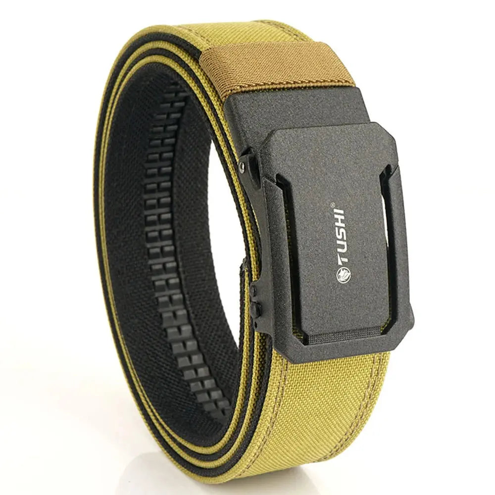 TUSHI Mens Belt Automatic Metal Buckle IPSC Gun Belt Tactical Canvas Webbing Military Belt Outdoor Work Business Belt Nylon Belt - Suncollections