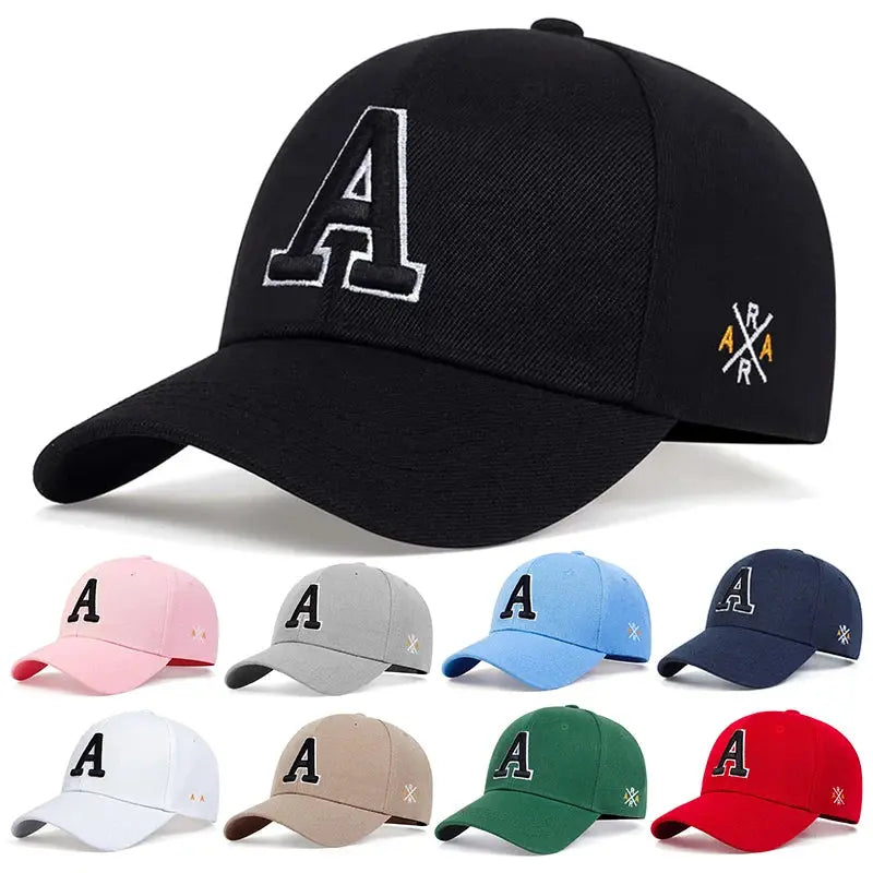 A Letter Side Ar Embroidery Baseball Caps - Suncollections