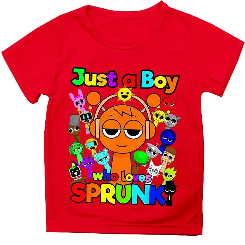 Anime Sprunki Incredibox Game Children T-shirts Kids Cartoon Sprunki Short Sleeve Tops Tees Funny Sprunki Boys Girls T-Shirts - Suncollections