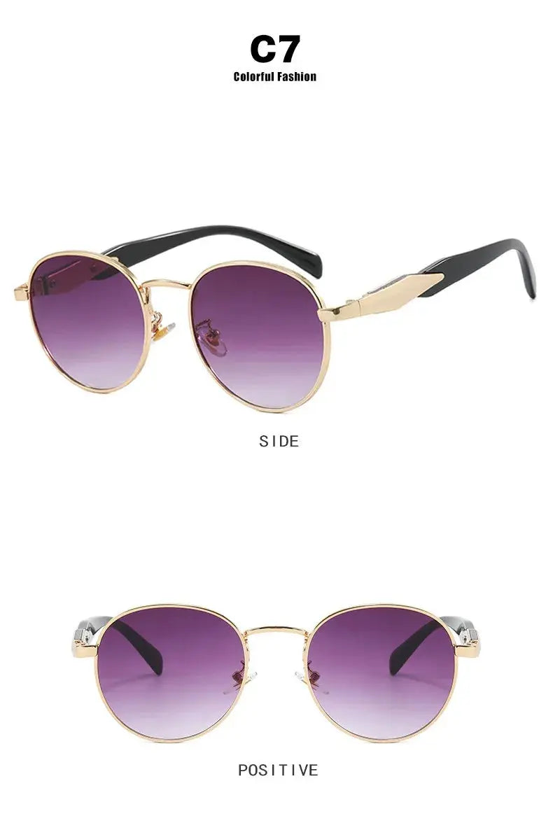 Vintage Round Metal Sunglasses Women New Fashion Retro UV400 - Suncollections