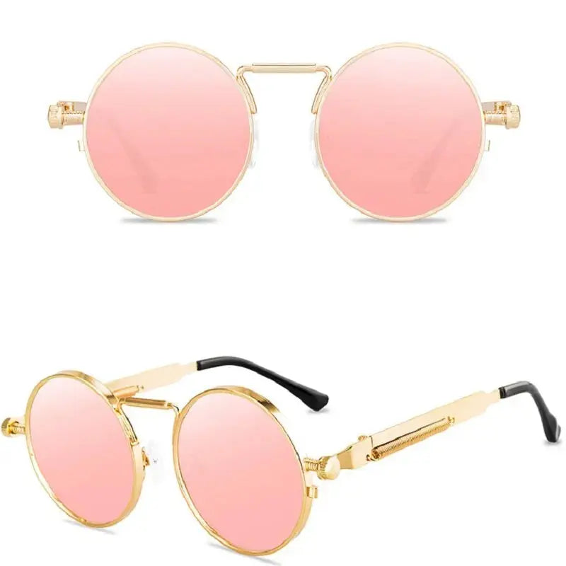 Retro Men Punk Style Sunglasses Colorful Round Metal Frame Women Fashion Sunglasses Uv400 2023 - Suncollections