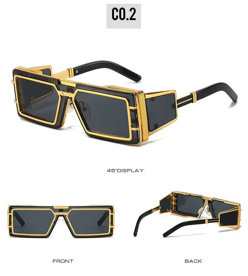 Square Punk Sunglasses Women Men Vintage Luxury Steampunk Sun Glasses Women Fashion Trendy Brand Design Driving Shades UV400 - Suncollections