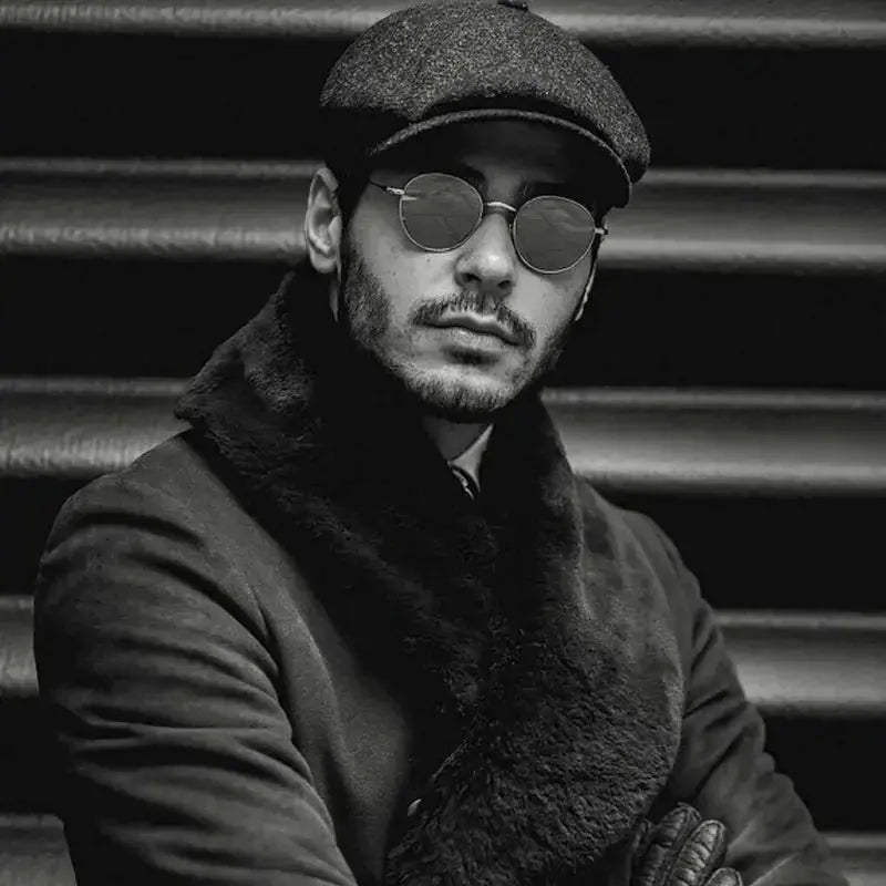 Men Newsboy Hats Peaky Autumn Vintage Herringbone Octagon Cap Women Casual Stripe Berets Gatsby Flat Hat - Suncollections