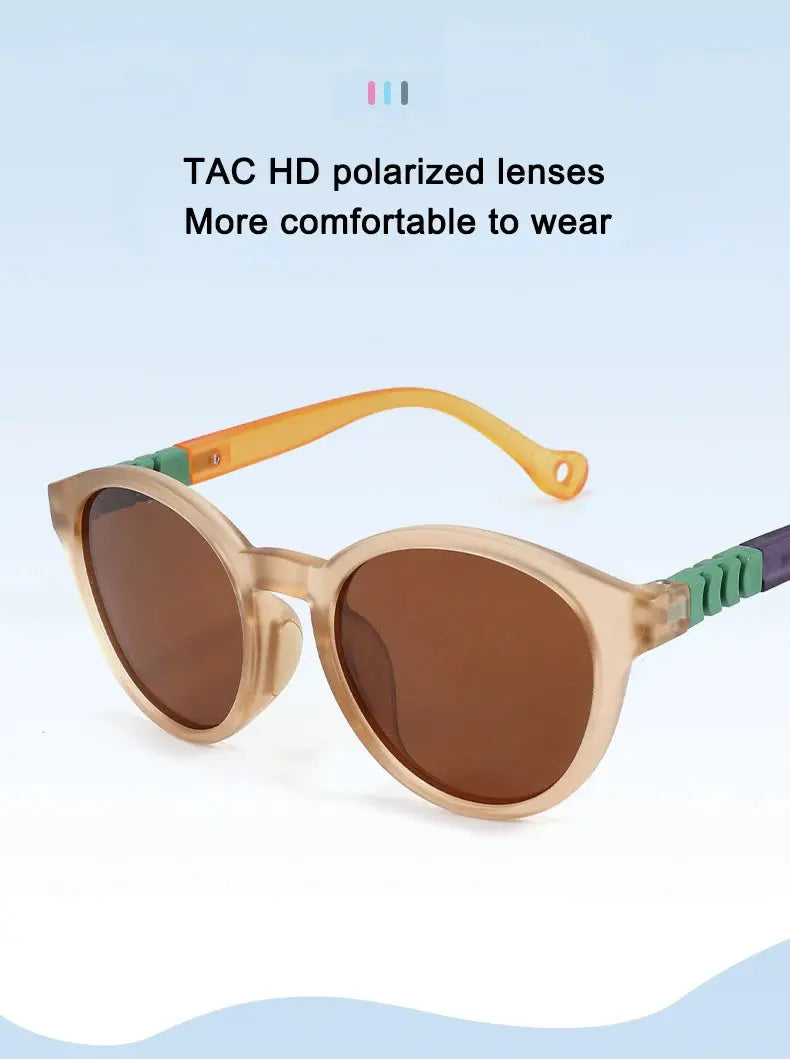 New Fashion Round Children Polarized Sunglasses Kids Sunglasses Boy Girl Stylish Baby Student Eyeglasses Party Eyewear UV400 - Suncollections