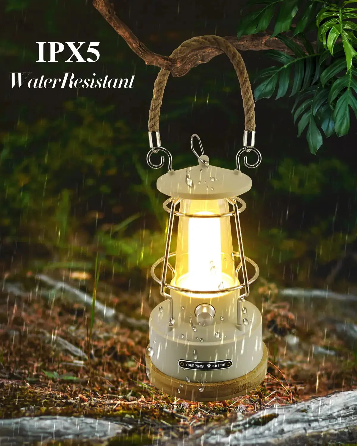 VN Retro Handle Camping Lantern Rechargeable Dimmable LED Vintage Lanterns Battery Powered Waterproof LED Retro Camping Lights - Suncollections