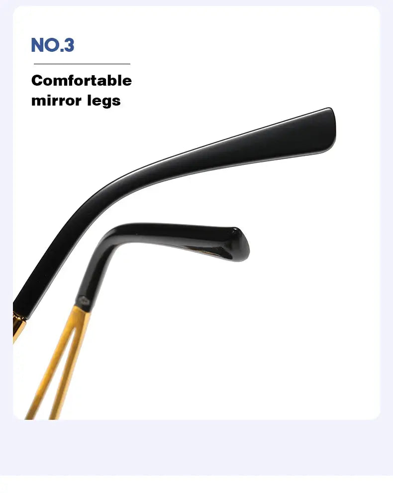 Rimless Square Fashion Fashion Double Bridge Sun Glasses Vintage Women Men Sunglasses - Suncollections