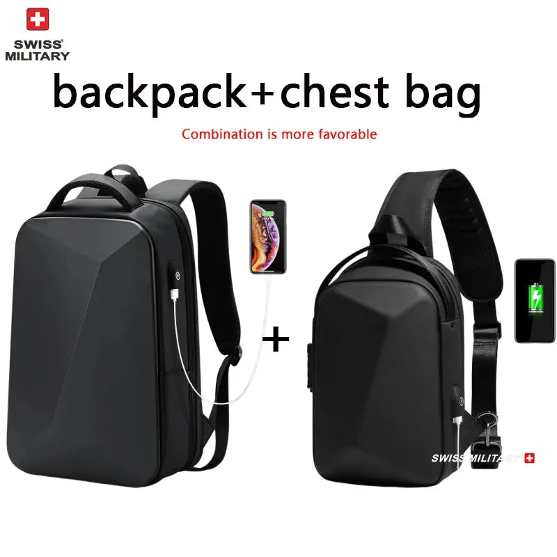 Swiss Military Brand Laptop Backpack Anti-theft Waterproof Casual Backpack USB Charging Men Business Travel Bag Backpack Mochila - Suncollections