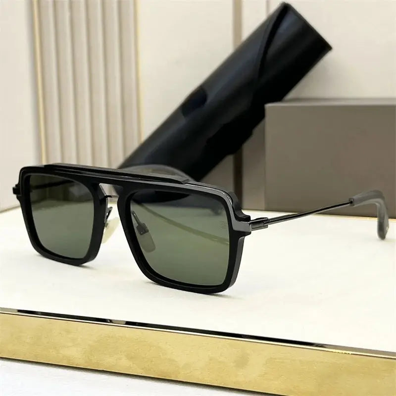 DILTA LANCIER DLS400 Rectangle Trendy Sunglasses Shades for Women&men Fashion UV Protected Titanium Sun Glasses for man - Suncollections