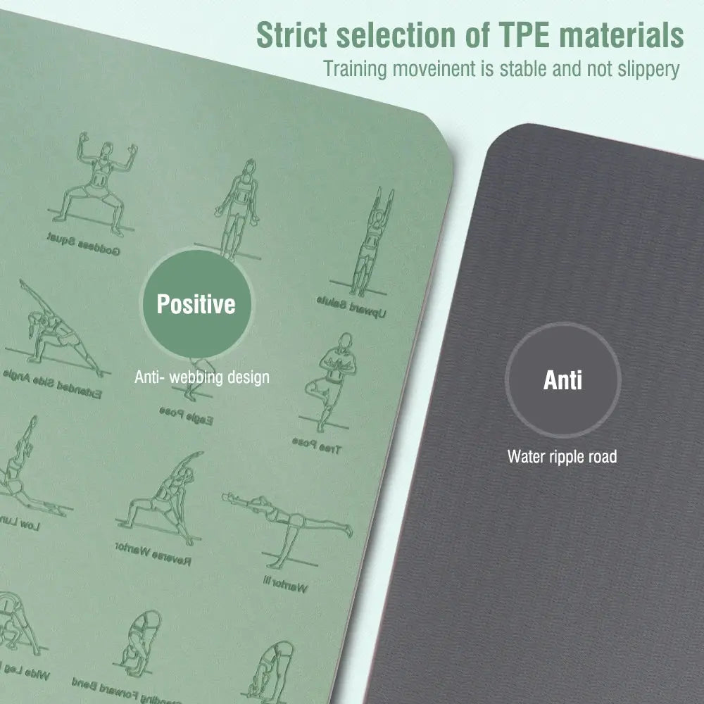 TPE Yoga Mat 183cm*57cm Eco-friendly Non-Slip Sports Fitness Mat For Exercise Yoga And Pilates Gymnastics Mat Fitness Equipment - Suncollections