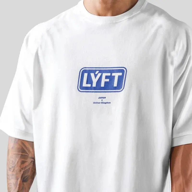 LYFT Men T-Shirt Summer Oversize T Shirts Fashion Cotton Letter Print Shirt Sports Training Pattern Casual Streetwear Male Tees Suncollections