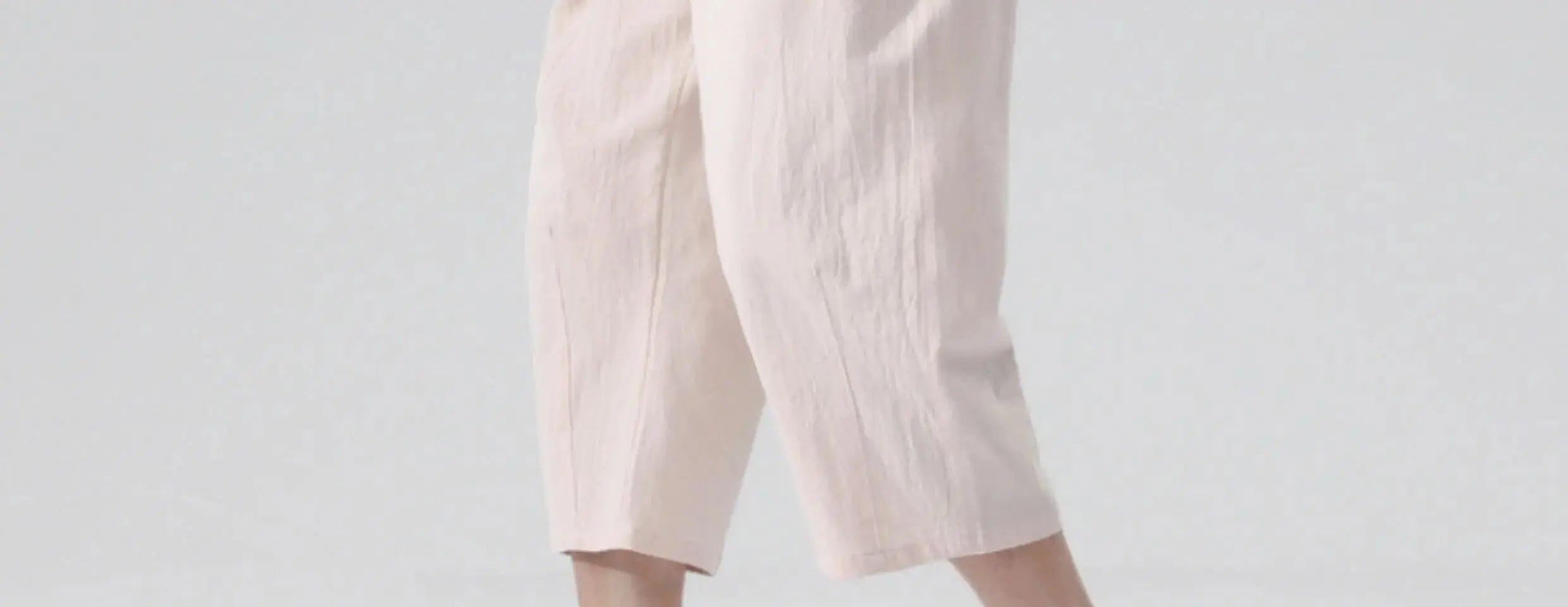 M-5XL 100% Cotton Cropped Pants Men's Summer Thin Pants Casual Beach Pants Men's Straight Leg Home Pants Suncollections