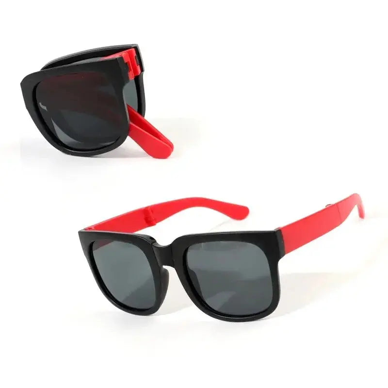 Kids Outdoor Foldable Sunglasses Baby Boys Girls Travel Goggle Shades Eyewear Vintage Square Frame UV Sun Glasses for Children - Suncollections