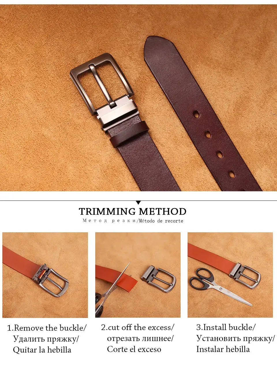 Cowhide Genuine Leather Belts for Men Male Pin Buckle Jeans Waist Belt Mens Black Brown Commuter business Belt Ceinture Homme - Suncollections