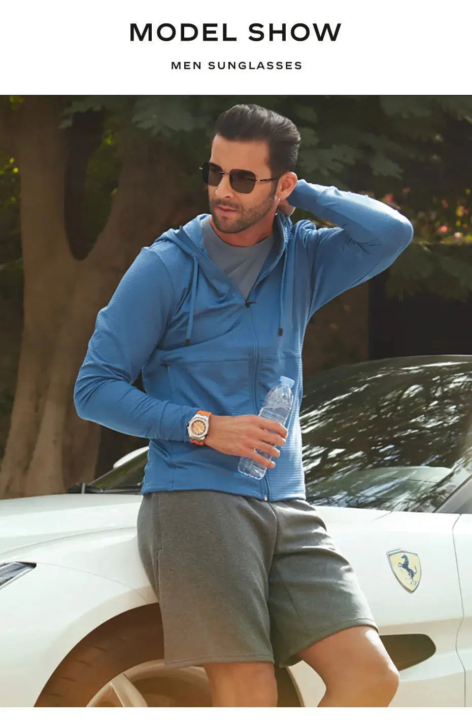 CAPONI Sunglasses Men Polarized Outdoor Ultra Light Pure Titanium Black Sunglasses Original Designer Photochromic Shade BS23503 - Suncollections