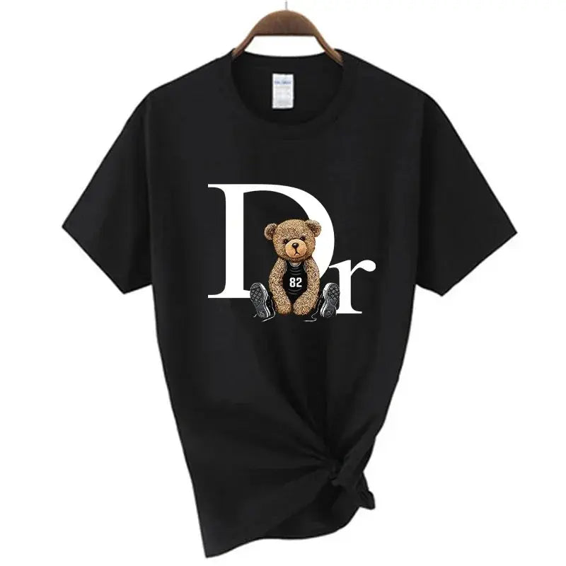Fashion Luxury Brand Cute Bear Print Women T-shirt  Tshirt Summer Graphic Fashion Female T Shirts Woman Clothing Free Shipping - Suncollections