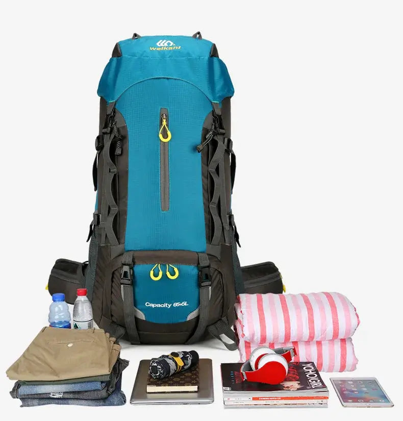 70L Camping Backpack Large Capacity Hiking Travel Outdoor Sports Waterproof Trekking Climbing Mountaineering Double Shoulder Bag - Suncollections