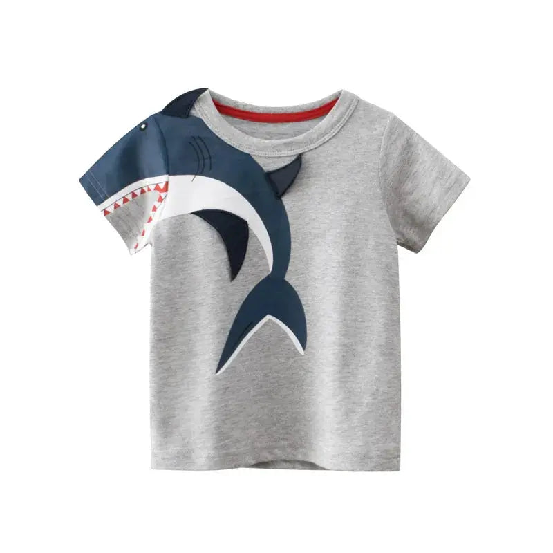 Children Short Sleeve T-shirts Korean Version Kids Clothing Boy Baby Cotton Tees 2-9 Years Summer Cartoon Tops - Suncollections