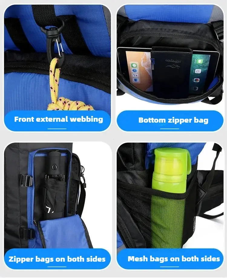 90L Waterproof Hiking Camping Backpack Trekking Bag Rucksack Large Capacity Travel Outdoor Sports Bags Camping Equipments - Suncollections