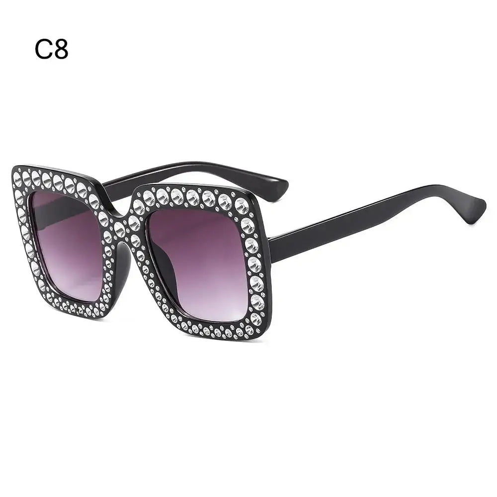 Luxury Children Fashion Sunglasses For Boys Girls Kids Sparkling Rhinestone Stylish Goggles Square Sun Glasses Decorative UV400 - Suncollections