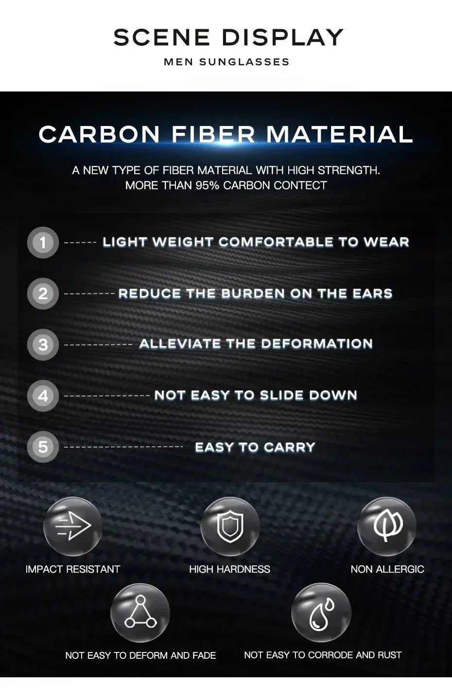 CAPONI Sunglasses Men Polarized Outdoor Ultra Light Pure Titanium Black Sunglasses Original Designer Photochromic Shade BS23503 - Suncollections