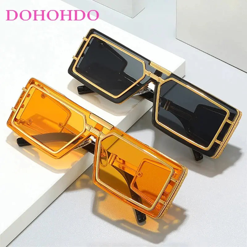 Square Punk Sunglasses Women Men Vintage Luxury Steampunk Sun Glasses Women Fashion Trendy Brand Design Driving Shades UV400 - Suncollections