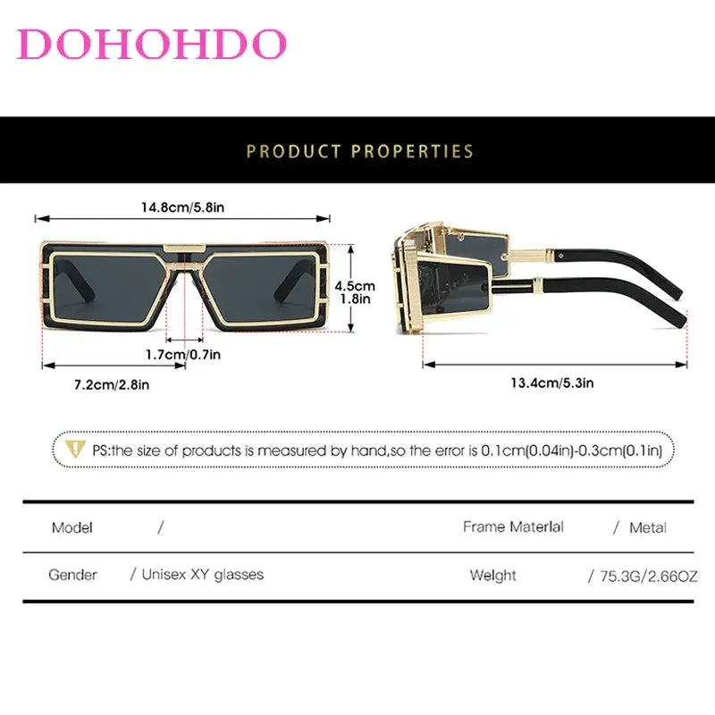 Square Punk Sunglasses Women Men Vintage Luxury Steampunk Sun Glasses Women Fashion Trendy Brand Design Driving Shades UV400 - Suncollections