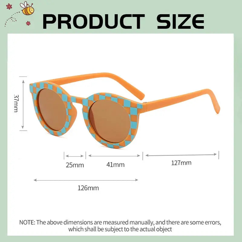 New Arrival 2-10 Years Kids Cute Round Sunglasses Boys Girls Baby Lattice Outdoor Children Fashion Cat Eye White Pink Shades - Suncollections
