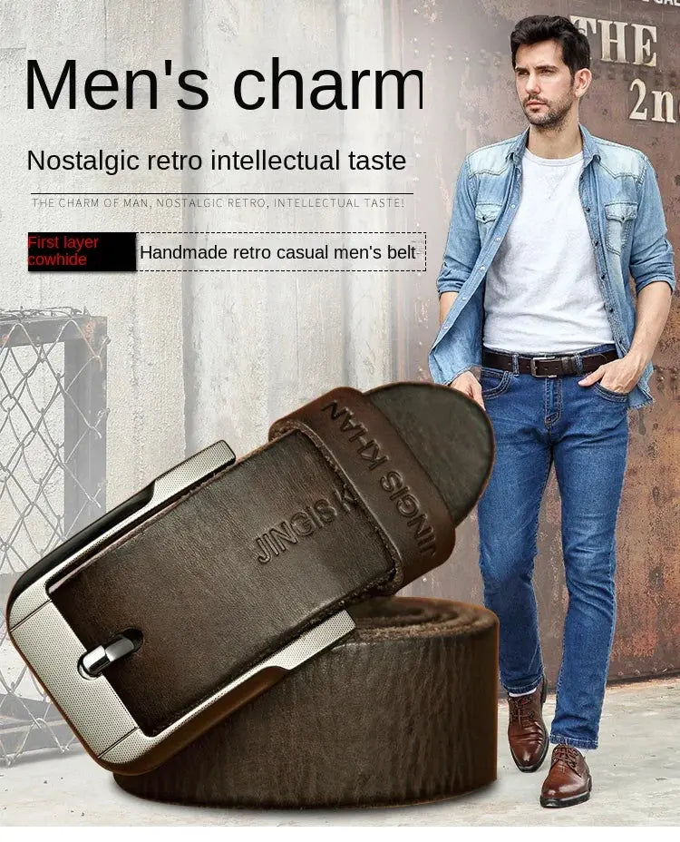 Belt men's genuine leather, genuine cowhide - Suncollections