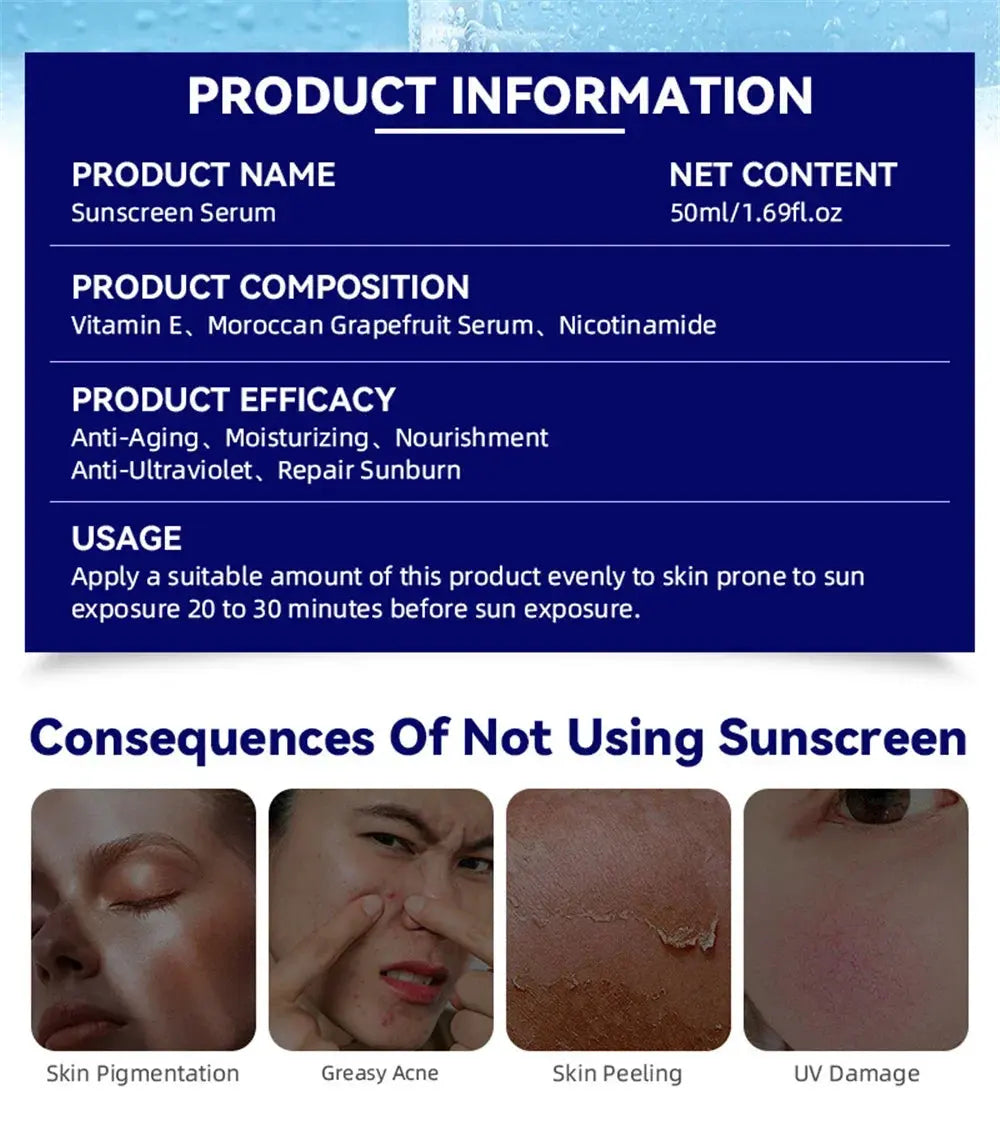 Disaar SPF 90 Sunscreen Serum Long Lasting UV Protector Sunblock Moisturizing Anti-aging Repair Skin Protective Essence 50ml - Suncollections