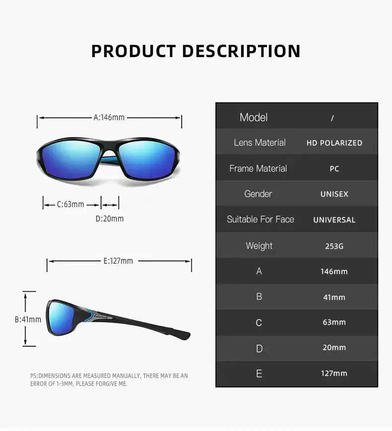 Men And Women Outdoor Sports Polarized Sunglasses With Chain Cycling Climbing Skiing Fishing Vintage Sun Glasses UV400 Eyewear - Suncollections