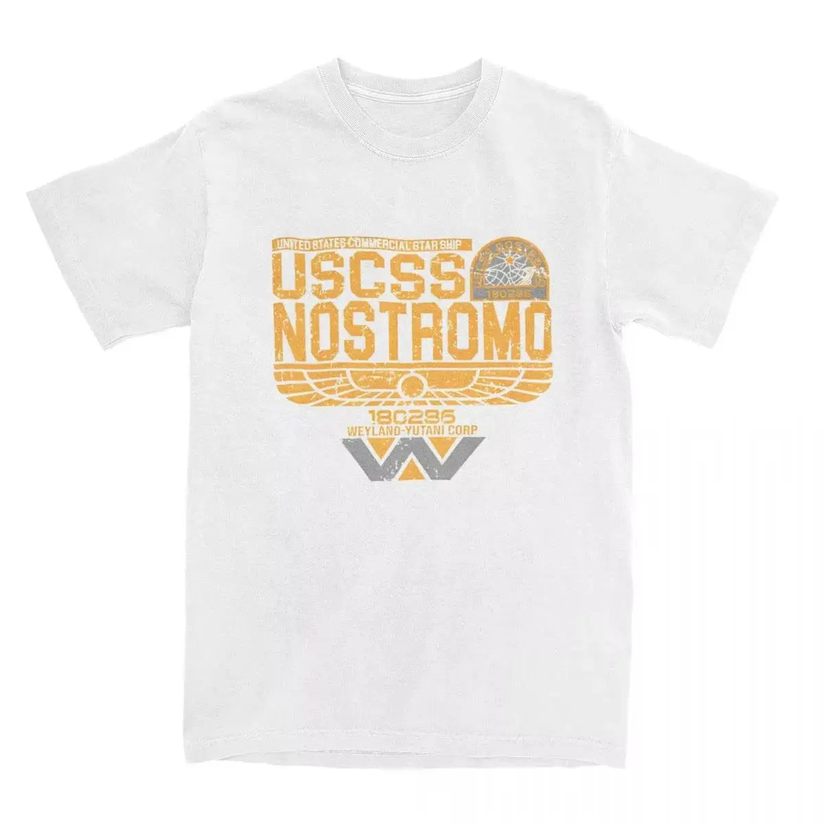 Funny Nostromo Aged Classic T-Shirt for Men O Neck 100% Cotton Casual Short Sleeve Tees Plus Size Clothing Tops Harajuku O-Neck - Suncollections