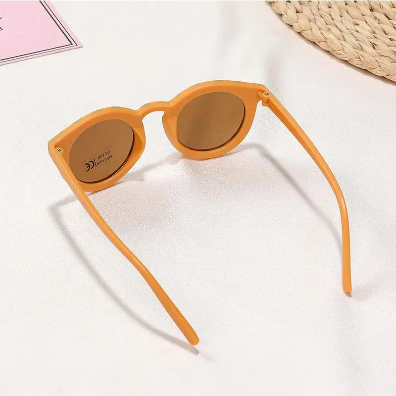 New Arrival 2-10 Years Kids Cute Round Sunglasses Boys Girls Baby Lattice Outdoor Children Fashion Cat Eye White Pink Shades - Suncollections
