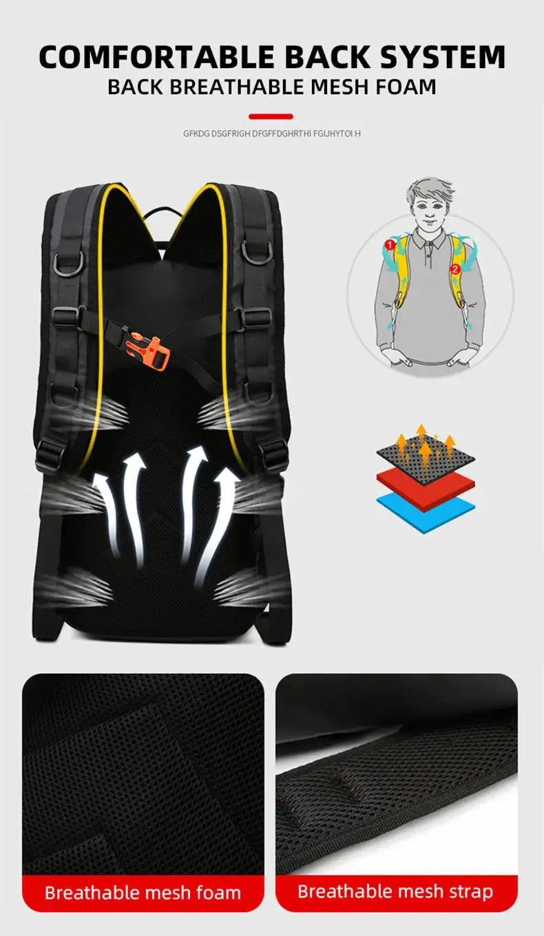 Fishing Lure Bag Men Waterproof Molle Fishing Rod Box Backpack Multi-functional Outdoor Travel Hiking Camping Shoulder Backpack - Suncollections