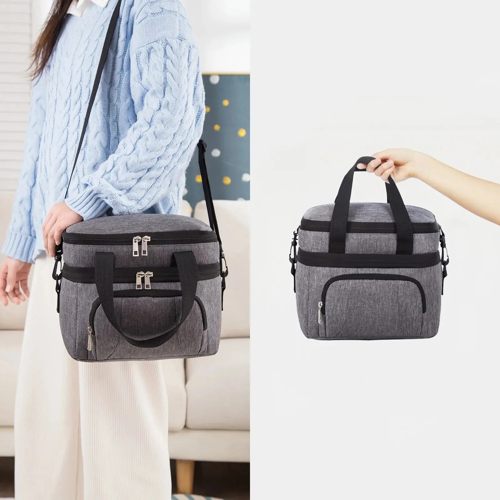 Double Insulated Lunch Bag Layer Portable Thermal Lunch Box - Suncollections