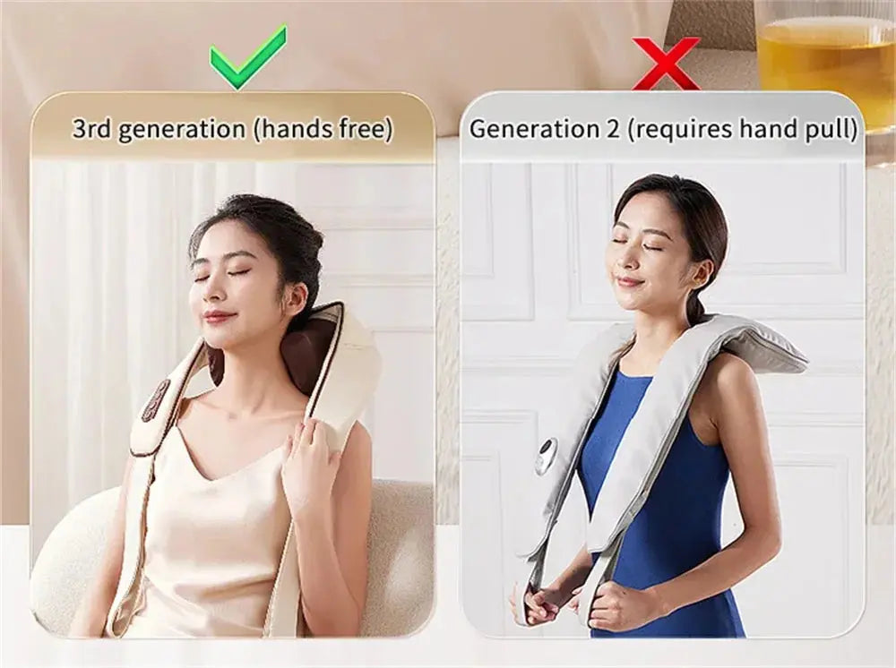 Wireless Electric Shiatsu Neck and Back Massager - Suncollections