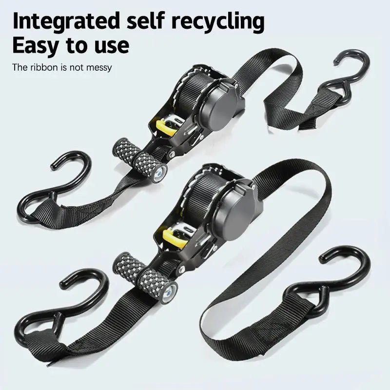 Retractable Auto Ratchet Strap Automatic Shrink Bundle Tape Retractable Belts For Motorcycles Convenience Luggage Straps Suncollections